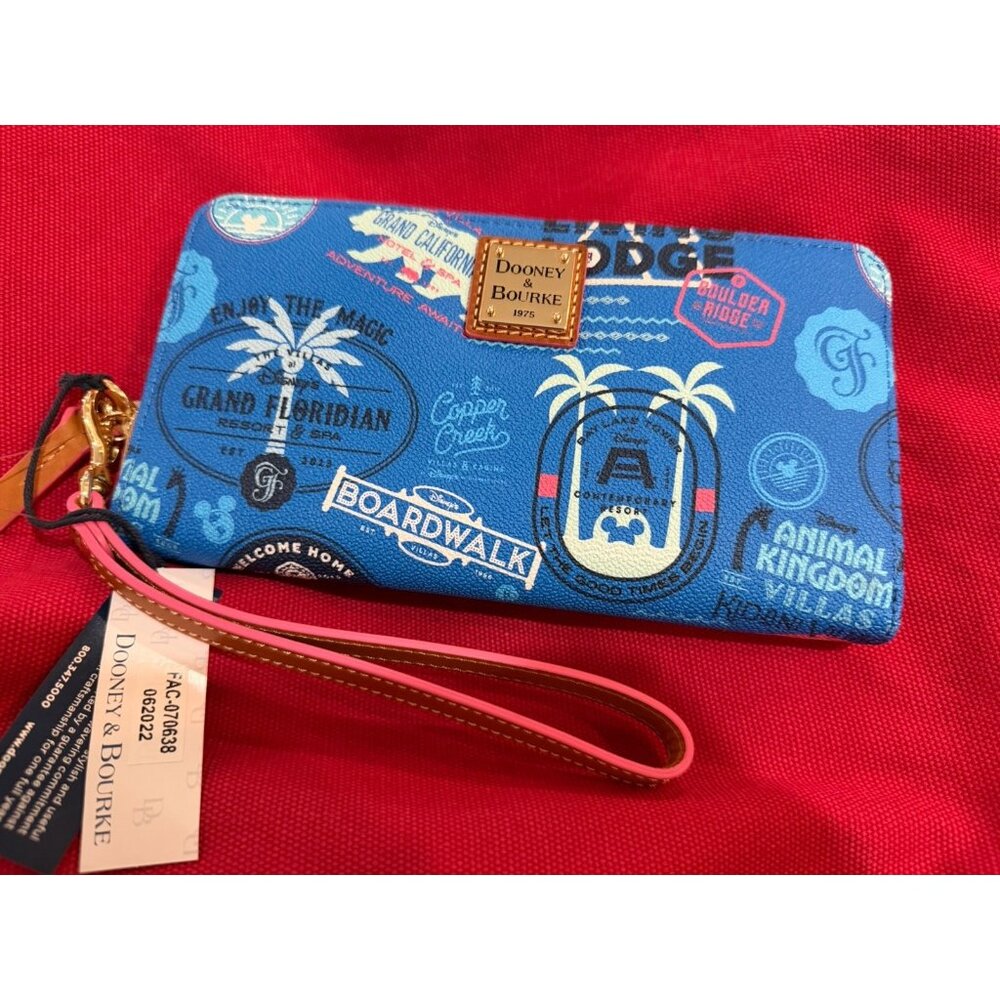 Dooney & Bourke Disney DVC Vacation Club Blue Zip Wristlet Wallet